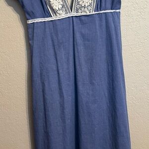 VTG Vintage  Evelyn Pearson Long Blue Maxi Style MuMu Dress Medium